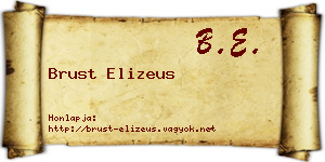 Brust Elizeus névjegykártya